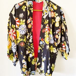 Crepe short kimono jacket